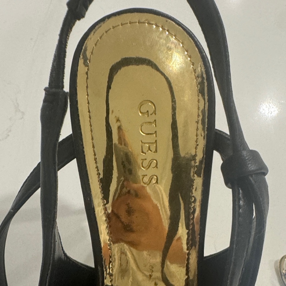 GUESS Black and Gold Women's Heels